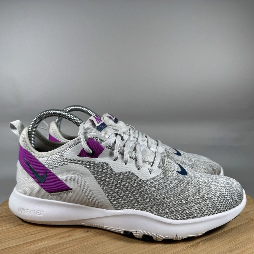 Nike Flex Trainer 9 Athletic Shoes Womens 8.5 Grey Purple AQ7491-009 Running